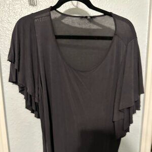 Lucky Brand Flutter Sleeve Blouse